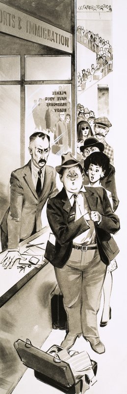 Egy nyaraló a vámon áthaladva alkotó: Angus McBride