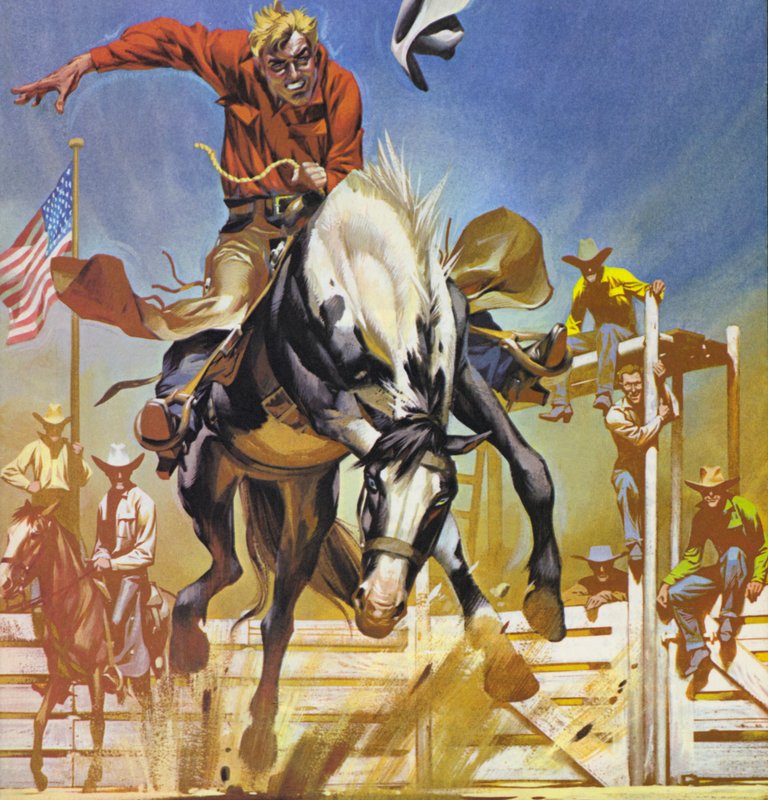 Amerikai bronzlovas (színes litográfia) alkotó: Angus McBride