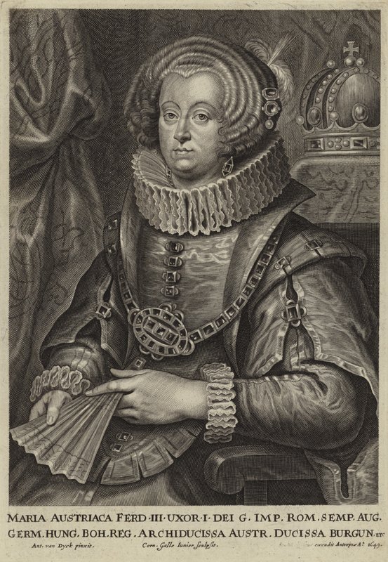 Mária osztrák főhercegnő portréja alkotó: Anthony van Dyck