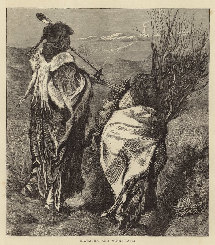 Hiawatha és Minne-Ha-Ha (metszet) alkotó: Arthur Boyd (after) Houghton