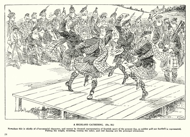 A Highland Gathering (litográfia) alkotó: Arthur Moreland