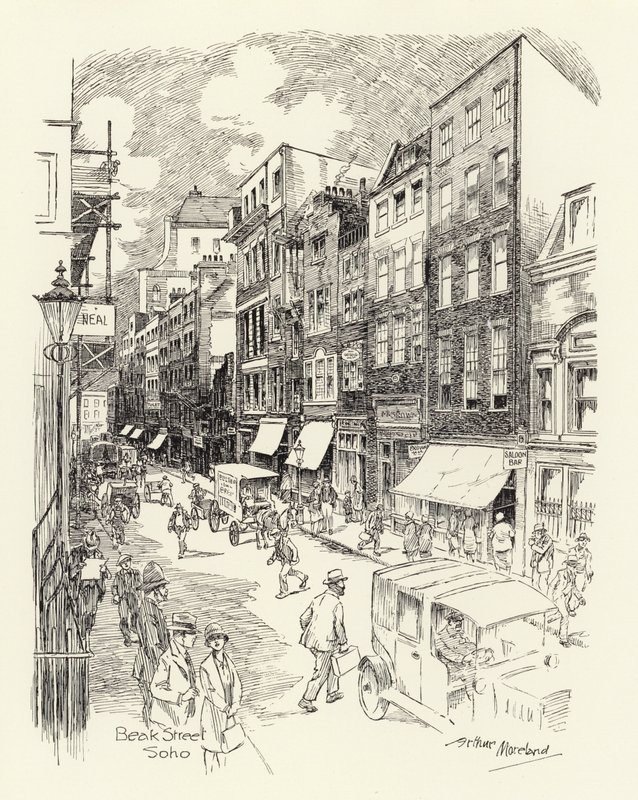 Beak Street, Soho (litho) alkotó: Arthur Moreland