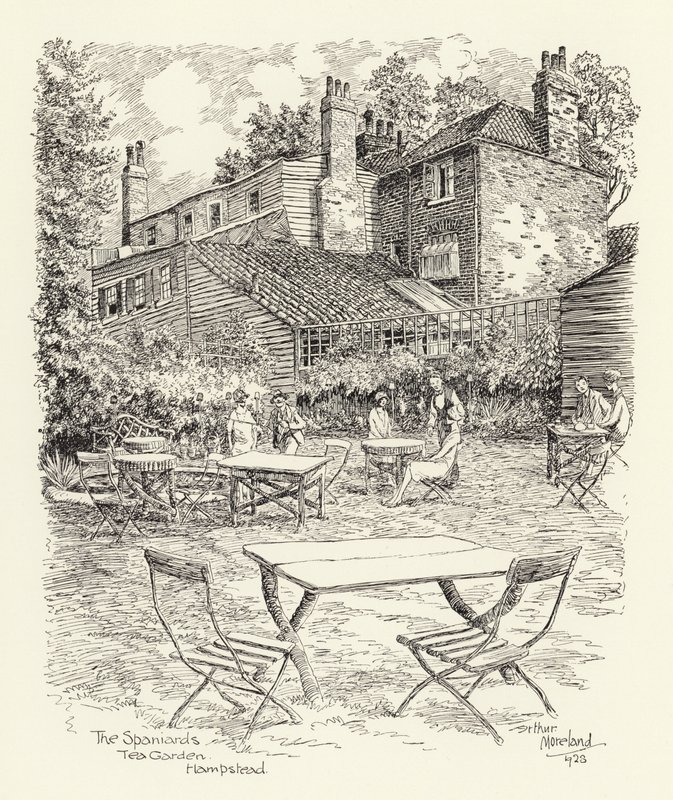 The Spaniards Tea Garden, Hampstead (litho) alkotó: Arthur Moreland
