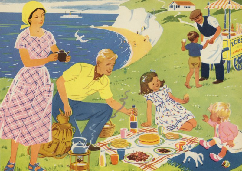 Piknik (színes litho) alkotó: Audrey Brunton