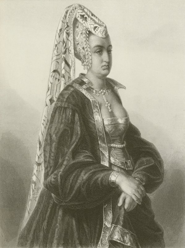 Konigin Isabeau (metszet) alkotó: August Friedrich Pecht