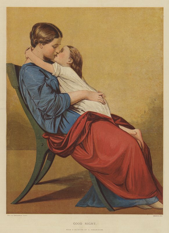 Jó éjszakát (chromolitho) alkotó: Auguste Toulmouche