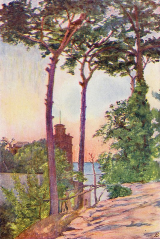 Villa Crawford (színes litográfia) alkotó: Augustine Fitzgerald