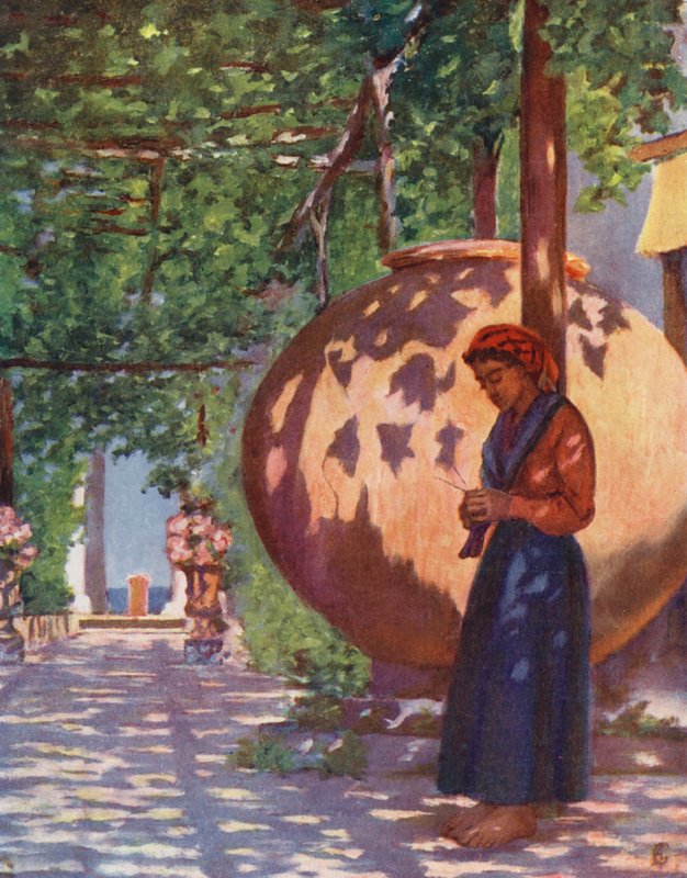 Villa Maresca, Casamicciola közelében, Ischia (színes litográfia) alkotó: Augustine Fitzgerald