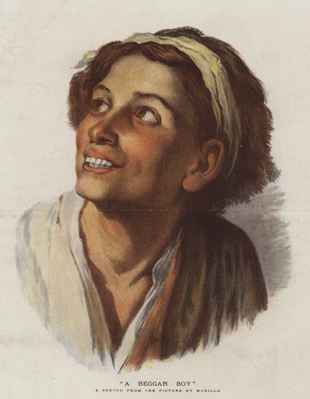Egy koldusfiú (chromolitho) alkotó: Bartolomé Esteban Murillo