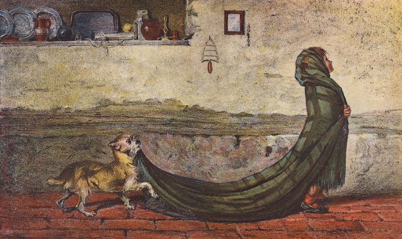 A vonathordozó (színes litográfia) alkotó: Briton (after) Riviere