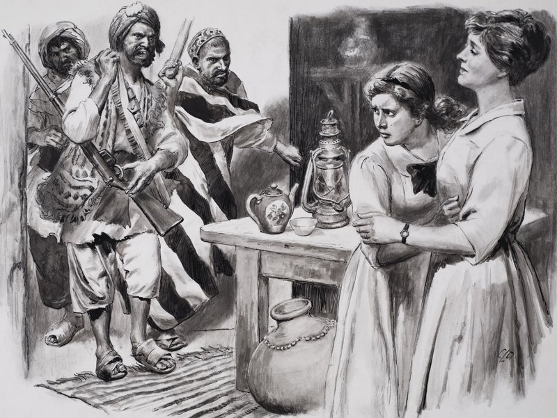 A pesavári hősnő (gouache, papír) alkotó: C.L. Doughty