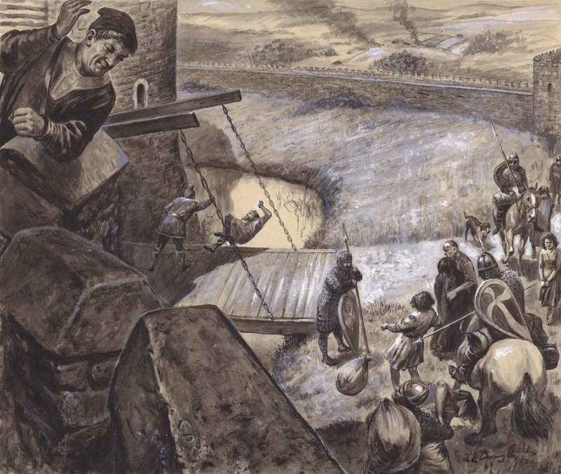 Azonosítatlan történelmi jelenet (gouache, papír) alkotó: C.L. Doughty