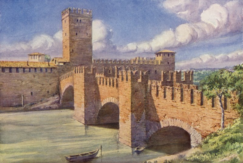 Vecchio kastély, Verona (színes litó) alkotó: C.T.G. Formili