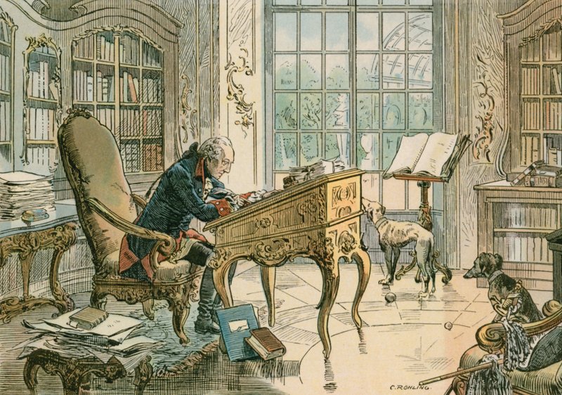 Nagy Frigyes (1712-1786) dolgozószobájában alkotó: Carl Rohling