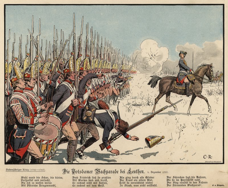 Porosz gyalogság a Leuthen-i csatában alkotó: Carl Röchling