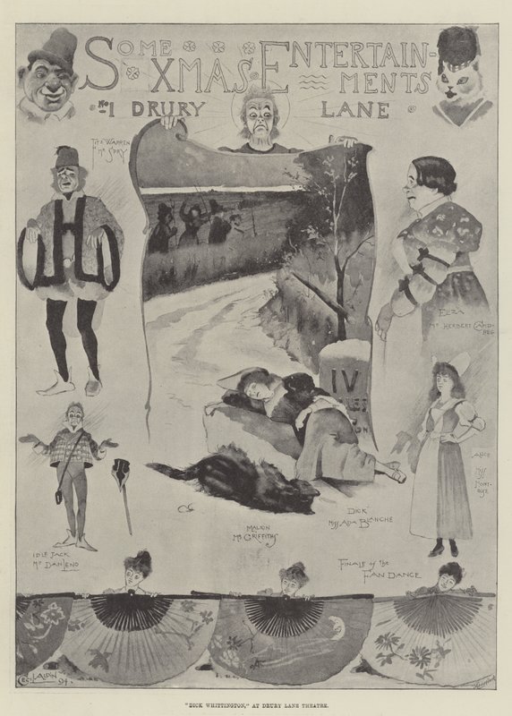 Dick Whittington, a Drury Lane Színházban alkotó: Cecil Charles Windsor Aldin