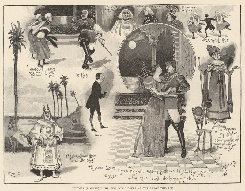 Utópia (Limited), az új komikus opera a Savoyai Színházban alkotó: Cecil Charles Windsor Aldin