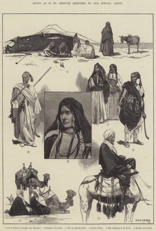Egyiptom, ahogy van, beduin vázlatok alkotó: Charles Auguste Loye