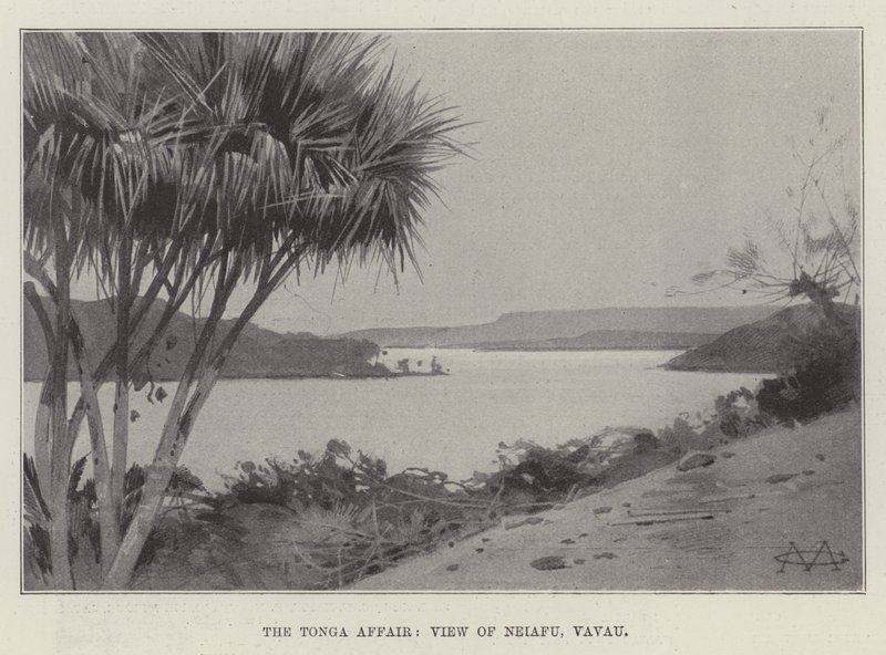 The Tonga Affair, Neiafu, Vavau látképe alkotó: Charles Auguste Loye