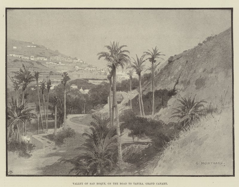 San Roque völgye, a Tafira felé vezető úton, Gran Canaria alkotó: Charles Auguste Loye