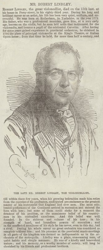 A néhai Robert Lindley úr, a hegedűművész. alkotó: Charles Baugniet