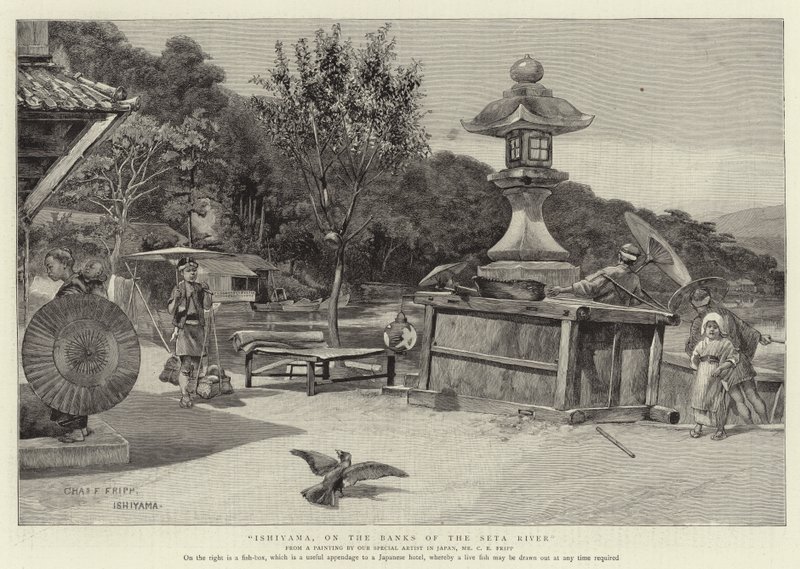 Ishiyama, a Seta folyó partján alkotó: Charles Edwin Fripp