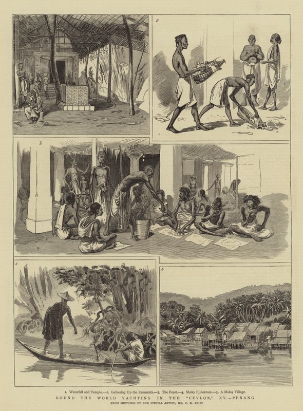Világkörüli vitorlázás Ceylonban, XV, Penangban alkotó: Charles Edwin Fripp