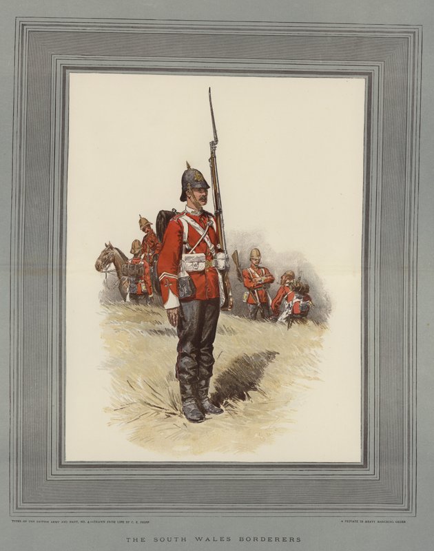 A dél-walesi határőrök (chromolitho) alkotó: Charles Edwin Fripp