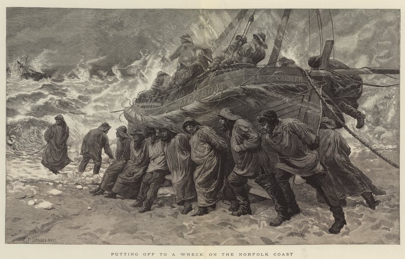 Haladás a Norfolk-parti Wreckhez alkotó: Charles J. Staniland