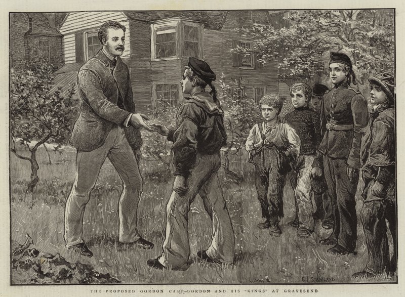 A javasolt Gordon tábor, Gordon és királyai Gravesendben alkotó: Charles J. Staniland