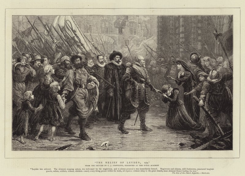 Leyden domborműve, 1574 alkotó: Charles J. Staniland