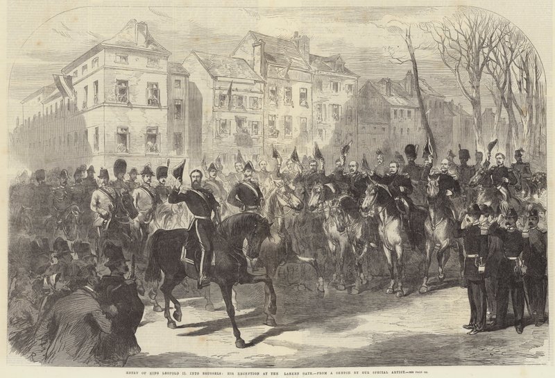 II. Lipót király belépése Brüsszelbe, fogadása a Laekeni kapunál alkotó: Sir John Charles Robinson