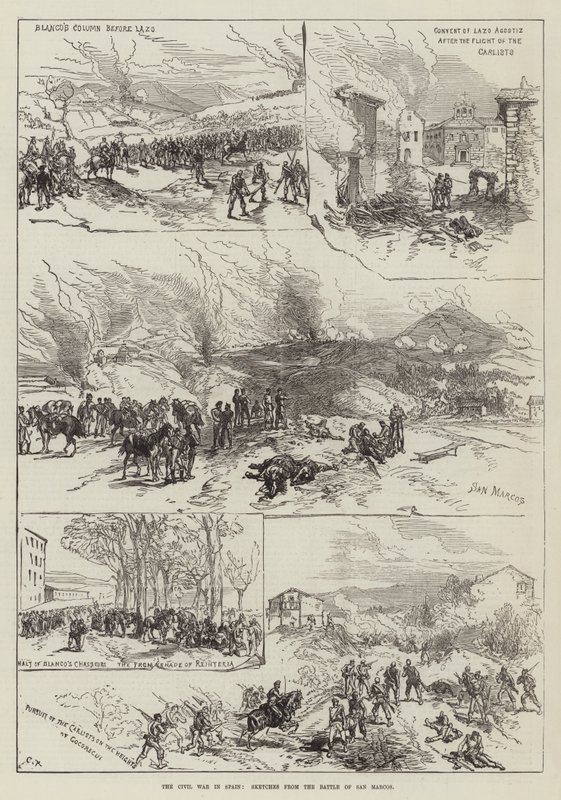 A polgárháború Spanyolországban, Vázlatok a San Marcos-i csatából alkotó: Sir John Charles Robinson