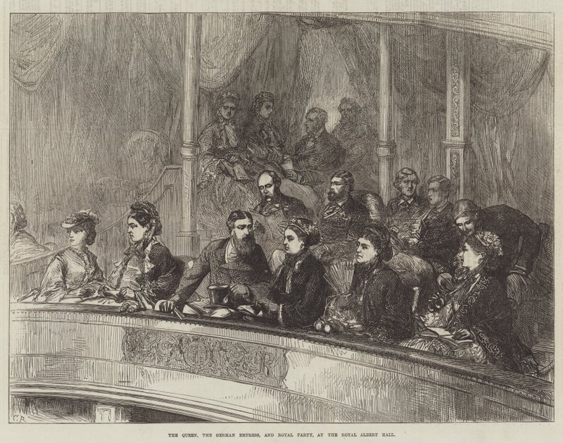 A királynő, a német császárné és a királyi párt a Royal Albert Hallban alkotó: Sir John Charles Robinson