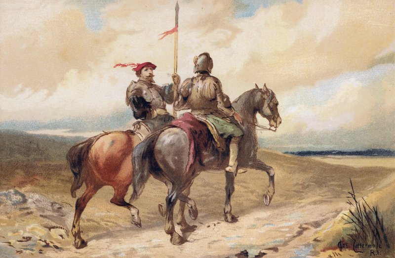 Cserkészek (chromolitho) alkotó: Charles (after) Cattermole