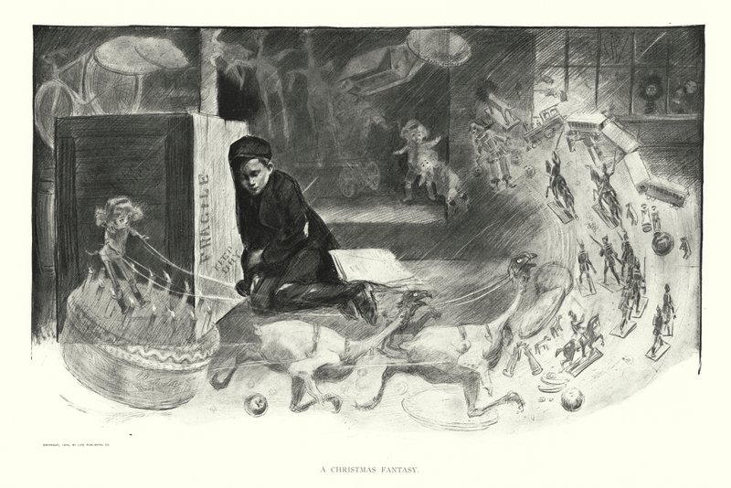 Karácsonyi fantázia (litográfia) alkotó: Charles Dana Gibson