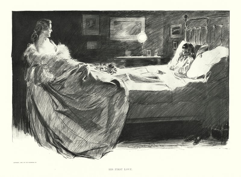 Első szerelme (litográfia) alkotó: Charles Dana Gibson