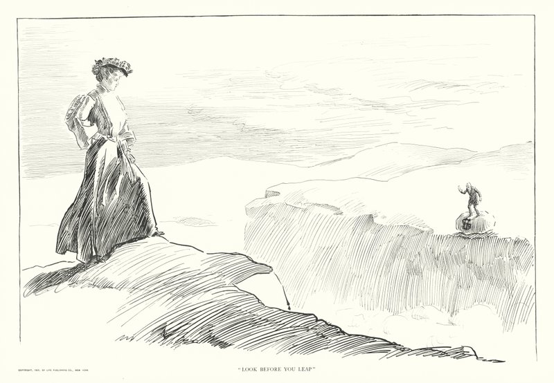 "Look before you Leap" (litográfia) alkotó: Charles Dana Gibson
