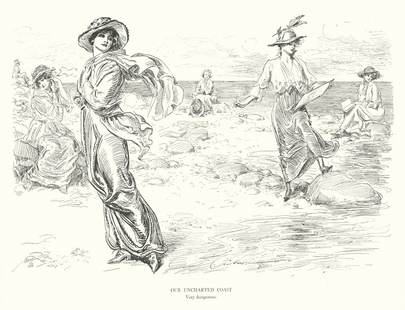 Feltérképezetlen partjaink, nagyon veszélyes (litho) alkotó: Charles Dana Gibson