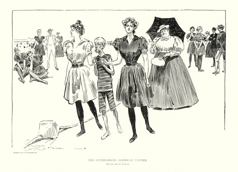 A túlhajszolt amerikai apa (litográfia) alkotó: Charles Dana Gibson