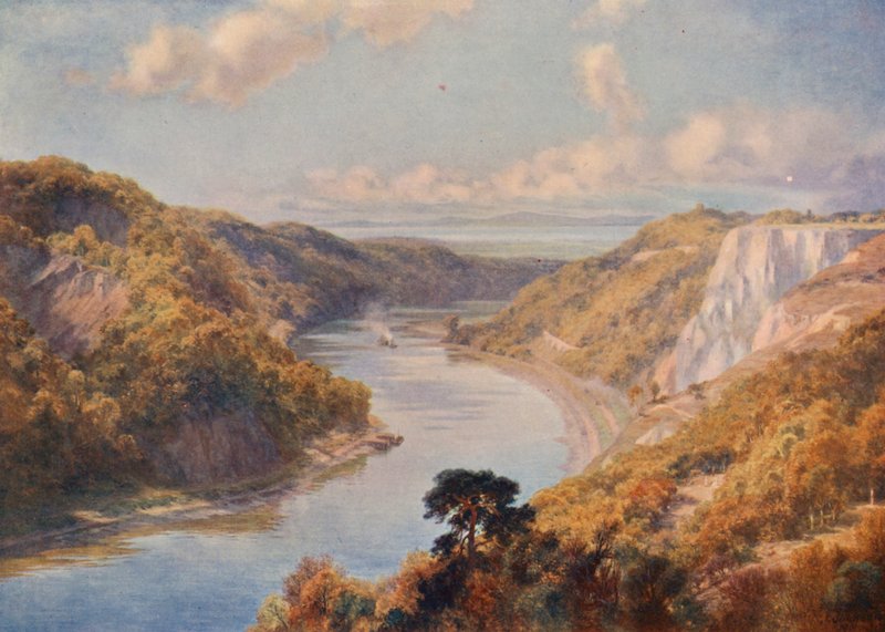 Az Avon Bristolnál (színes litográfia) alkotó: Charles Edward Johnson