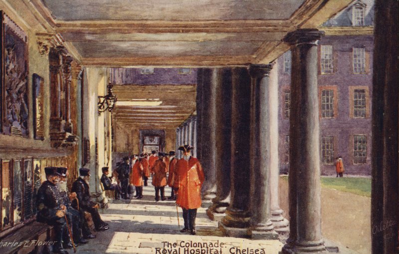 Az oszlopcsarnok, Chelsea Királyi Kórház alkotó: Charles Edwin Flower