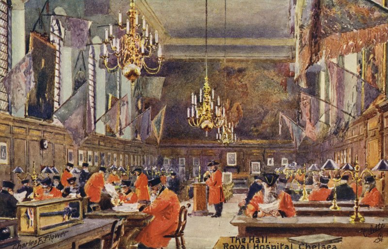 The Hall, Chelsea Királyi Kórház alkotó: Charles Edwin Flower
