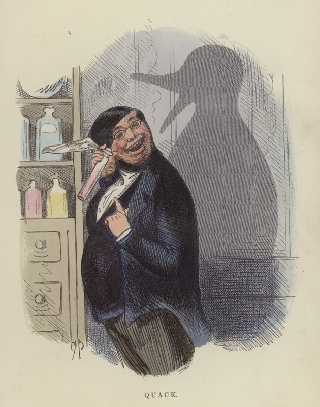 Quack (színes gravírozás) alkotó: Charles Henry Bennett