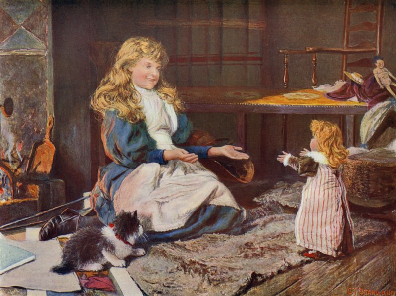 Tavaszra készen (színes litó) alkotó: Charles J. (after) Staniland