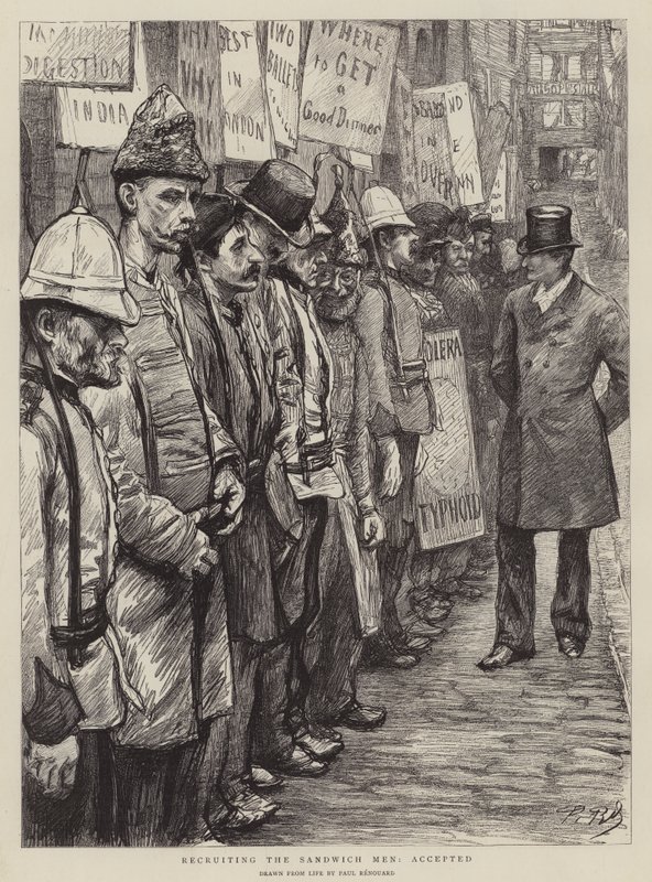 A szendvicsemberek toborzása, elfogadva alkotó: Charles Paul Renouard