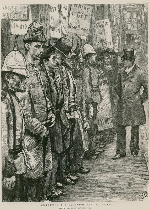 A szendvicsemberek toborzása: Elfogadva alkotó: Charles Paul Renouard