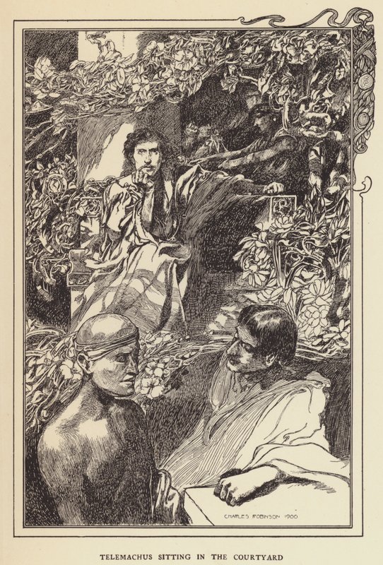 Telemachus ül az udvaron alkotó: Sir John Charles Robinson