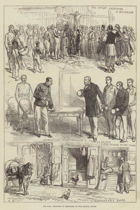 A háború, vázlatok Belgrádban alkotó: Sir John Charles Robinson