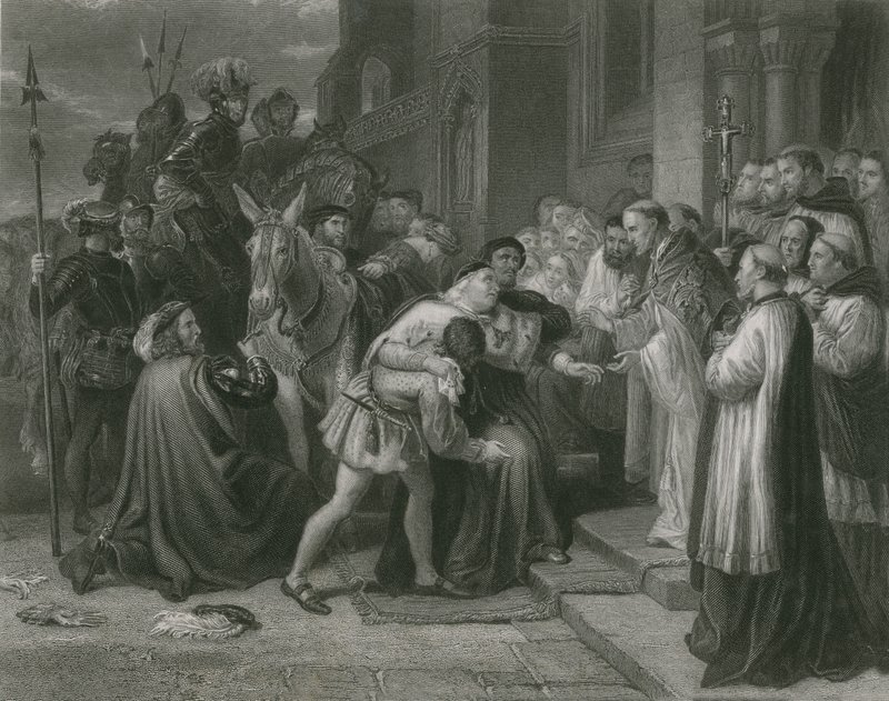 Wolsey a Leicester apátságban, VIII. Henrik alkotó: Charles West Cope